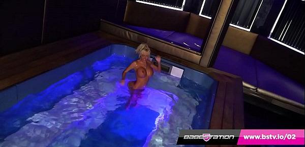  British blonde Kerrie Lee with big tits goes for a swim